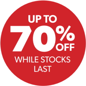 Up to 70% off while stocks last