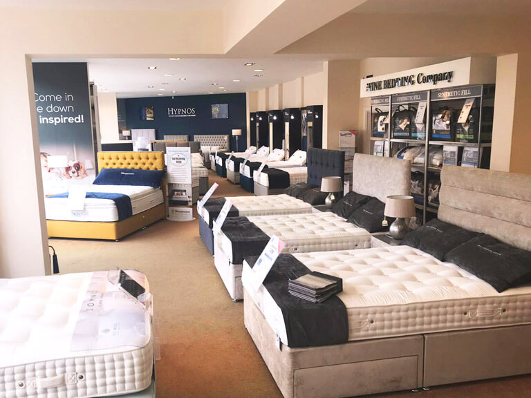 A picture looking at the extensive range of beds on display