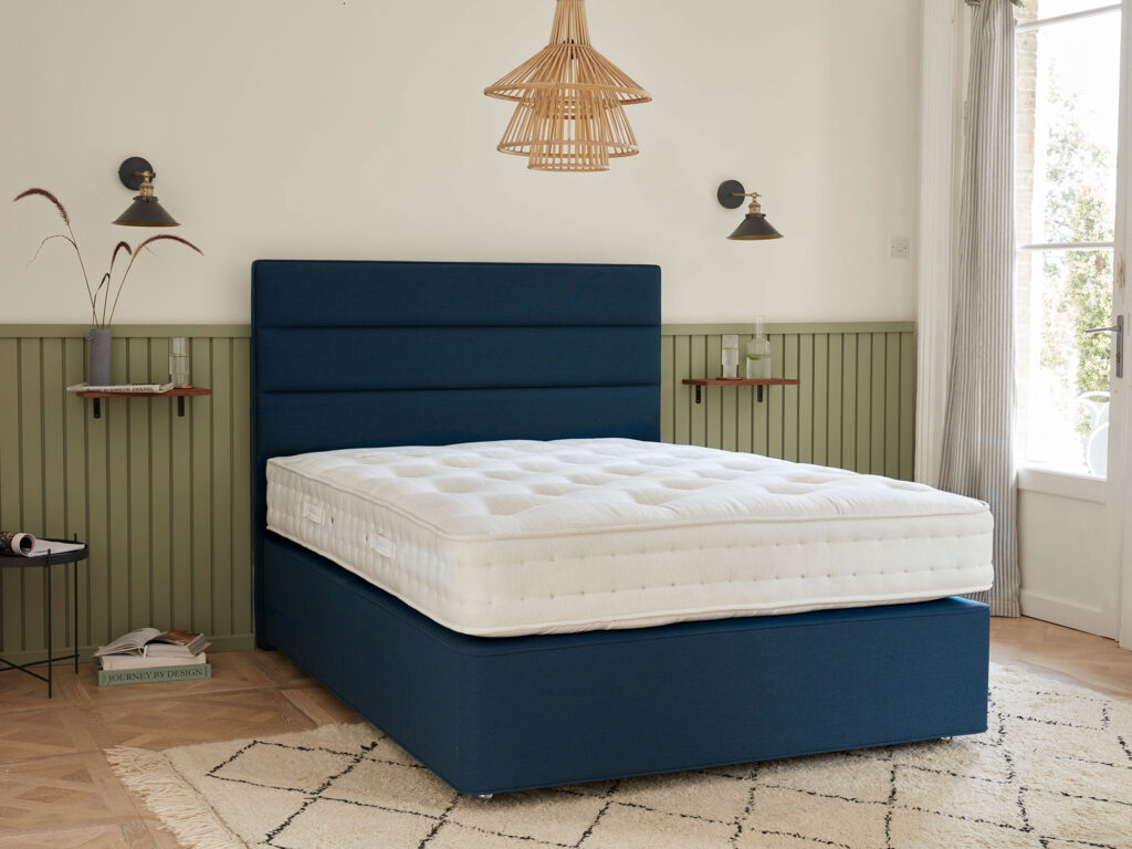 Hypnos Luna Deluxe Mattress and Divan bed in a bedroom setting. 