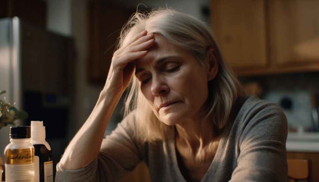 A sad menopausal woman in the kitchen, feeling despair and hopelessness 


<a href="https://www.vecteezy.com/free-photos/menopause">Menopause Stock photos by Vecteezy</a>