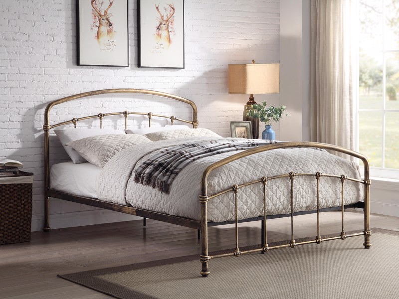 Perth Antique Bronze Metal Bed Frame with tubular frame