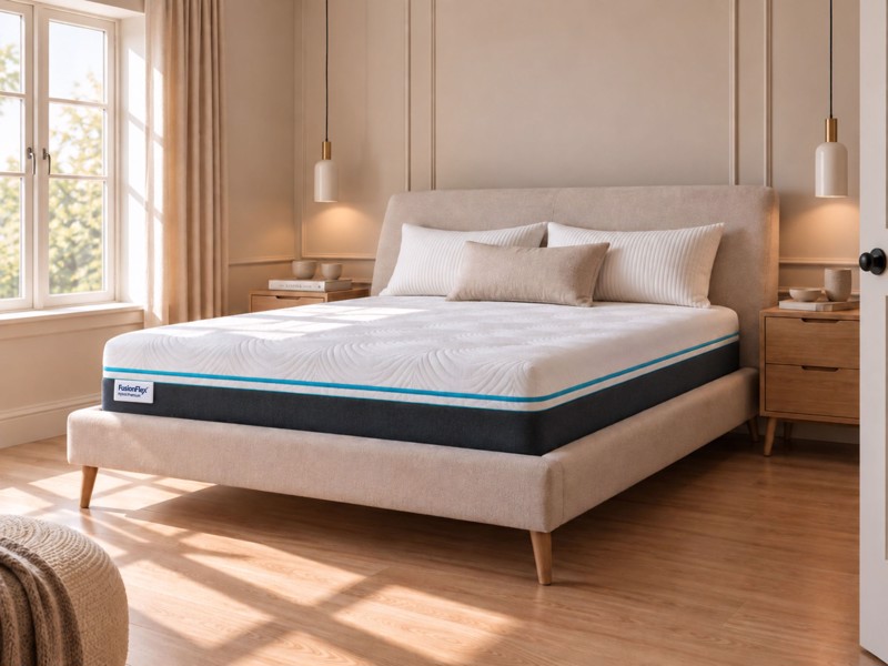 Hybrid mattress in a modern bedroom setting